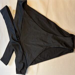 Aerie Black Solid High Cut Bikini Bottom Swimwear Women’s Regular XL/TG NWT